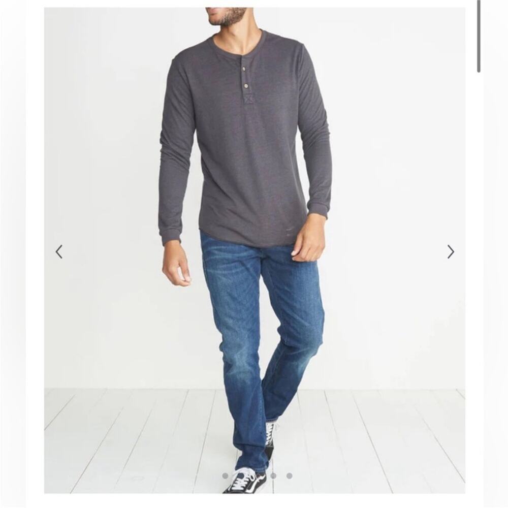 Marine Layer Charcoal Gray Double Layer Henley L - Picture 3 of 9